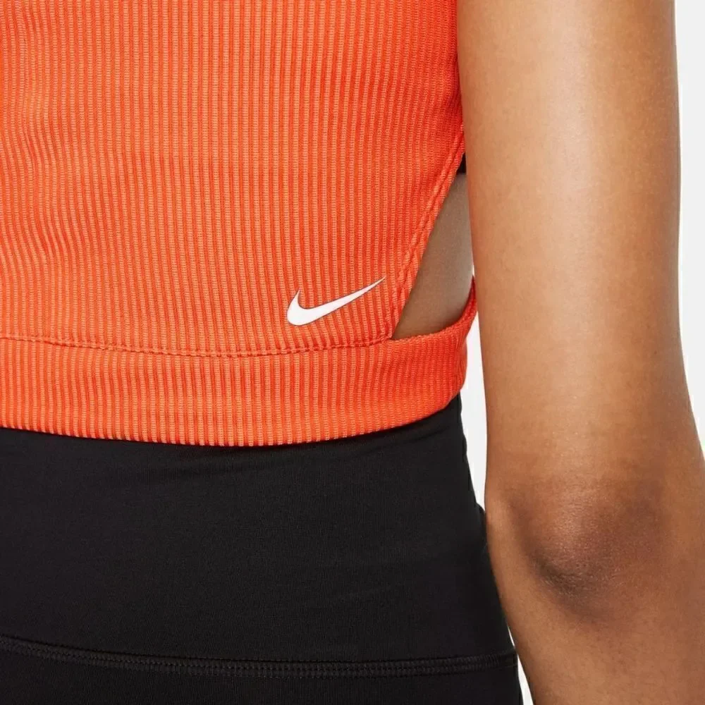 Nike Naomi Osaka Court Challenger Tennis Crop Tank Top Size Large L Orange New